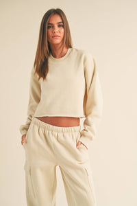 Fleece Raw Edge Sweatshirt