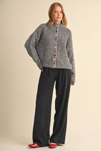 Load image into Gallery viewer, Striped Sweater Cardigan - Grey