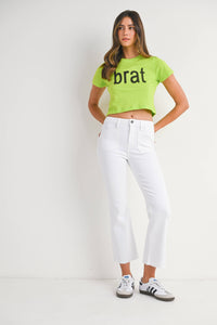 Just Black Denim - BP499J - OPWHT - Patch Pocket Cropped Flare