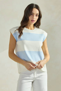 Striped Sleeveless Knit Top