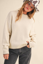Load image into Gallery viewer, Contrast Scallop Knit Sweater