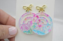 Load image into Gallery viewer, The Adorned Fox - Preppy Summer Floral Acrylic Earrings, Colorful, bright