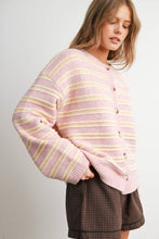 Load image into Gallery viewer, BUTTERMELON - Cozy Stripe Button-Up Cardigan- BMC8594