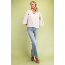 Load image into Gallery viewer, STYLE USA - Wide Sleeves  Ruffled Neck Blouse