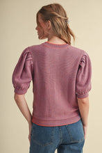 Load image into Gallery viewer, Striped Short Sleeve Puff Sweater
