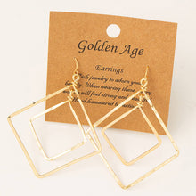 Load image into Gallery viewer, Fame Accessories - Thin Layered Diamond Shape Cutout Earrings