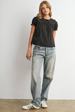 Load image into Gallery viewer, Plaid Peter Pan Collar Puff Sleeve Blouse-BMT8693