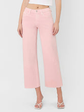 Load image into Gallery viewer, VERVET by FLYING MONKEY - HIGH RISE PALE LILAC COLOR CROP WIDE LEG JEANS T5894PLL