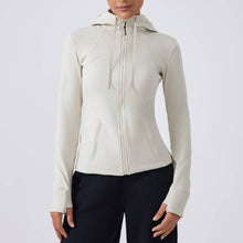 Load image into Gallery viewer, Sodalemon - Women Full Zipper Drawstring Hat Side Pocket Sport Jacket