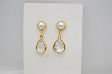 Load image into Gallery viewer, The Adorned Fox - Bridal earrings, white, gold, wedding, bride