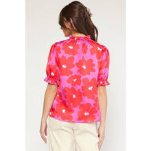 Load image into Gallery viewer, Floral print mock neck top