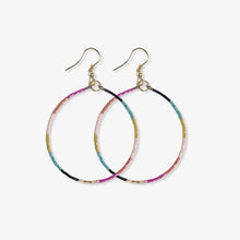 Load image into Gallery viewer, INK + ALLOY - Kelly Color Block Beaded Hoop Earrings Muted Rainbow Wholesale