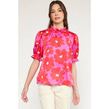 Load image into Gallery viewer, Floral print mock neck top