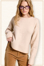 Load image into Gallery viewer, La Miel - JDS3607-Crew Mock Neck Sweater ContrastStitch Halloween Fall