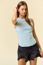 Load image into Gallery viewer, Cotton Ribbed Tank W/Round Hem
