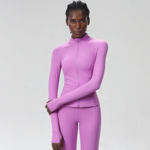 Load image into Gallery viewer, Sodalemon - Women High-Neck Waist-Shaping Yoga Running Workout Jacket