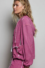 Load image into Gallery viewer, Vintage Washing Solid Laser Cut Thermal Knit Hoodies Top
