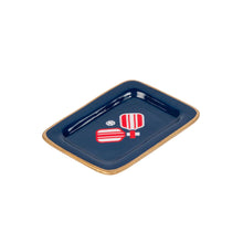 Load image into Gallery viewer, Jaye's Studio - Pickleballs Enameled Laney Tray - Navy &amp; Red