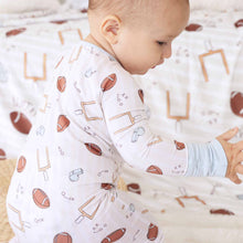 Load image into Gallery viewer, Tiny Touchdowns Convertible Zip Romper | Neutral
