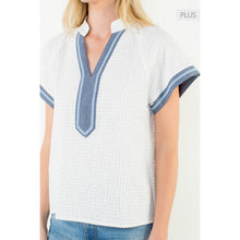 Load image into Gallery viewer, THML - /Size XL/ Short Sleeve Textured V-Neck Top