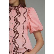 Load image into Gallery viewer, STYLE USA - Solid short puff sleeve top