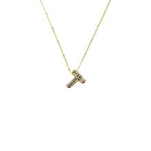 Load image into Gallery viewer, Savvy Bling - Initial Balloon Bubble Gold Necklace: W / GOLD SMOOTH