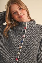 Load image into Gallery viewer, Striped Sweater Cardigan - Grey