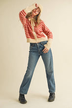 Load image into Gallery viewer, &amp;MERCI - STRIPED HOODIE SWEATER CARDIGAN MSW11063
