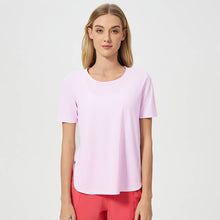 Load image into Gallery viewer, Sodalemon - Women Side Slit Elastic Sport Short Sleeve T-Shirt