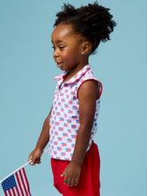 Load image into Gallery viewer, Girls Freedom Flags Sleeveless Polo Active Top