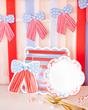 Load image into Gallery viewer, My Mind’s Eye - BAM1241 - Blue &amp; Red Striped Paper Plate - 9"