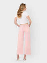 Load image into Gallery viewer, VERVET by FLYING MONKEY - HIGH RISE PALE LILAC COLOR CROP WIDE LEG JEANS T5894PLL