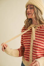 Load image into Gallery viewer, &amp;MERCI - STRIPED HOODIE SWEATER CARDIGAN MSW11063
