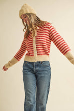 Load image into Gallery viewer, &amp;MERCI - STRIPED HOODIE SWEATER CARDIGAN MSW11063