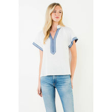 Load image into Gallery viewer, Short Sleeve Textured V-Neck Top