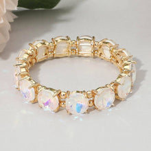 Load image into Gallery viewer, Sensibling Corp. - Round Stone Cluster Beaded Stretch Evening Bracelet
: AQAB