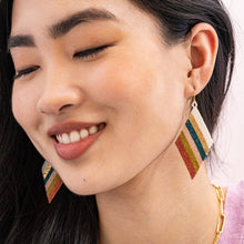 Load image into Gallery viewer, INK + ALLOY - Frida Diagonal Stripes Beaded Drop Earrings Desert Wholesale