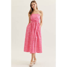 Load image into Gallery viewer, Checked sleeveless midi dress