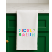 Load image into Gallery viewer, Pickle Ball (Pickle Ballin) Colorful Cute Gift Towel