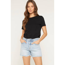 Load image into Gallery viewer, Mica Denim - SUPER HIGH SHORTS WITH FRAYED HEM