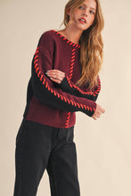 Load image into Gallery viewer, &amp;MERCI - WHIP STITCH TWO-TONE SWEATER MSW11155