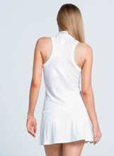 Load image into Gallery viewer, Lucky In Love - Women&#39;s Seamless Textured Sleeveless Polo  - WHITE