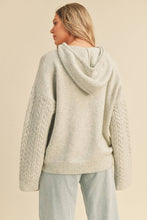 Load image into Gallery viewer, Cable Knit Sleeve Hoodie - Grey