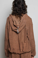 Load image into Gallery viewer, Vintage Washing Solid Laser Cut Thermal Knit Hoodies Top