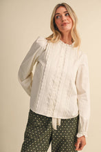 Load image into Gallery viewer, Pin Tuck Lake Trim Blouse - Honey Gold