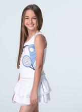Load image into Gallery viewer, Lucky In Love - Girls Linen Nouveau Tank - WHITE
