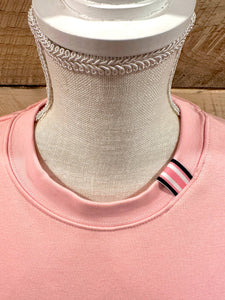 Pearly Vine - Danny Sweatshirt - Pink w Pink, White & Navy Stripe Ribbon