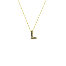 Load image into Gallery viewer, Savvy Bling - Initial Balloon Bubble Gold Necklace: W / GOLD SMOOTH