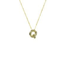 Load image into Gallery viewer, Savvy Bling - Initial Balloon Bubble Gold Necklace: W / GOLD SMOOTH