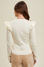 Load image into Gallery viewer, Ruffle Sleeve Sweater - Cream